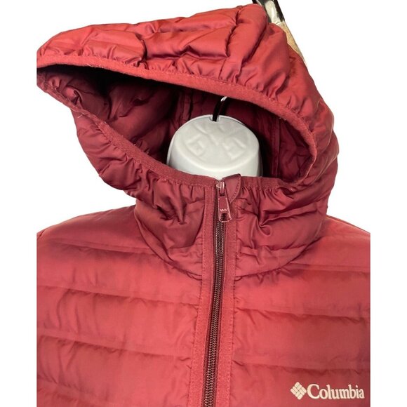 Columbia Women's Lake 22 Down Burgundy Long Hooded Full Zip Jacket Sz Medium / M - Picture 9 of 12